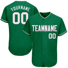 Load image into Gallery viewer, Custom Kelly Green White-Gray Authentic St. Patrick's Day Baseball Jersey