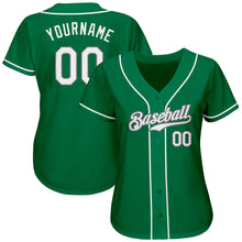 Load image into Gallery viewer, Custom Kelly Green White-Gray Authentic St. Patrick's Day Baseball Jersey
