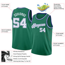 Load image into Gallery viewer, Custom Kelly Green White-Royal Round Neck Rib-Knit Basketball Jersey