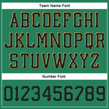 Load image into Gallery viewer, Custom Kelly Green Black-Old Gold Stitched Adjustable Snapback Hat