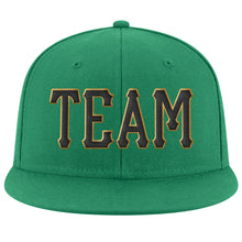 Load image into Gallery viewer, Custom Kelly Green Black-Old Gold Stitched Adjustable Snapback Hat