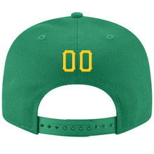 Load image into Gallery viewer, Custom Kelly Green Gold-White Stitched Adjustable Snapback Hat