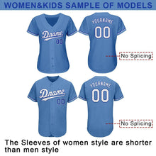 Load image into Gallery viewer, Custom Light Blue White-Royal Authentic Baseball Jersey