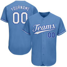 Load image into Gallery viewer, Custom Light Blue White-Royal Authentic Baseball Jersey