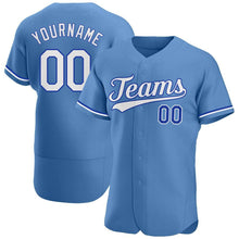 Load image into Gallery viewer, Custom Light Blue White-Royal Authentic Baseball Jersey