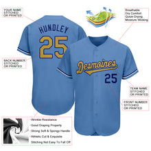Load image into Gallery viewer, Custom Light Blue Old Gold-Royal Authentic Baseball Jersey