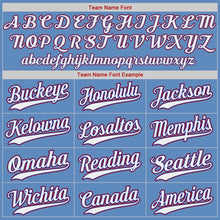 Load image into Gallery viewer, Custom Light Blue White-Red Authentic Baseball Jersey