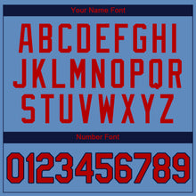 Load image into Gallery viewer, Custom Light Blue Red-Navy Authentic Baseball Jersey