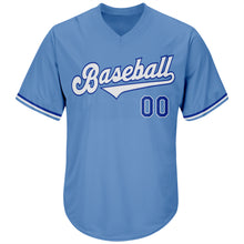 Load image into Gallery viewer, Custom Light Blue White-Royal Authentic Throwback Rib-Knit Baseball Jersey Shirt