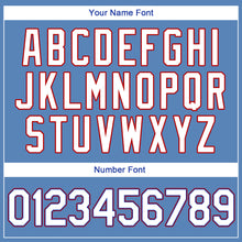 Load image into Gallery viewer, Custom Light Blue White-Red Authentic Throwback Rib-Knit Baseball Jersey Shirt