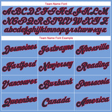 Load image into Gallery viewer, Custom Light Blue Red-Navy Round Neck Rib-Knit Basketball Jersey