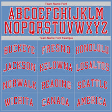 Load image into Gallery viewer, Custom Light Blue Red-White Authentic Throwback Rib-Knit Baseball Jersey Shirt