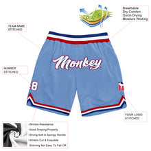 Load image into Gallery viewer, Custom Light Blue White-Royal Authentic Throwback Basketball Shorts
