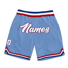 Load image into Gallery viewer, Custom Light Blue White-Royal Authentic Throwback Basketball Shorts