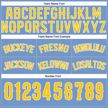 Load image into Gallery viewer, Custom Light Blue Gold-White Authentic Throwback Basketball Shorts