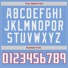 Load image into Gallery viewer, Custom Light Blue White-Red Authentic Throwback Basketball Jersey