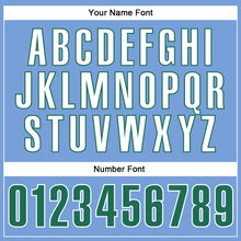 Load image into Gallery viewer, Custom Light Blue Kelly Green-White Authentic Throwback Basketball Jersey