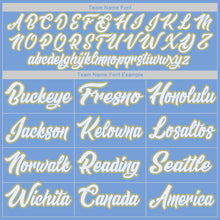 Load image into Gallery viewer, Custom Light Blue White-Gold Authentic Throwback Basketball Jersey