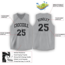 Load image into Gallery viewer, Custom Silver Gray Black V-Neck Basketball Jersey