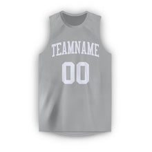Load image into Gallery viewer, Custom Silver Gray White Round Neck Basketball Jersey