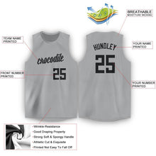 Load image into Gallery viewer, Custom Silver Gray Black Round Neck Basketball Jersey