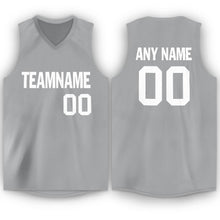 Load image into Gallery viewer, Custom Silver Gray White V-Neck Basketball Jersey