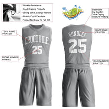Load image into Gallery viewer, Custom Silver Gray White Round Neck Suit Basketball Jersey