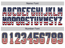 Load image into Gallery viewer, Custom White Navy-Old Gold USA Flag Fashion Football Jersey