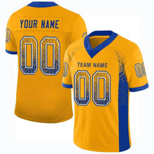Load image into Gallery viewer, Custom Gold Royal-White Mesh Drift Fashion Football Jersey