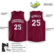 Load image into Gallery viewer, Custom Maroon White V-Neck Basketball Jersey
