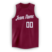 Load image into Gallery viewer, Custom Maroon White Round Neck Basketball Jersey
