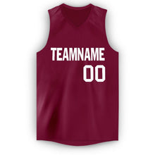 Load image into Gallery viewer, Custom Maroon White V-Neck Basketball Jersey
