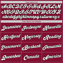 Load image into Gallery viewer, Custom Maroon White-Black Authentic Throwback Basketball Jersey