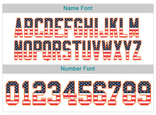 Load image into Gallery viewer, Custom Lights Out Black Orange-Aqua USA Flag Fashion Football Jersey