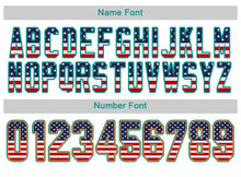 Load image into Gallery viewer, Custom White Aqua-Orange USA Flag Fashion Football Jersey