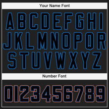 Load image into Gallery viewer, Custom Black Powder Blue-Orange Baseball Jersey