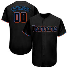 Load image into Gallery viewer, Custom Black Powder Blue-Orange Baseball Jersey