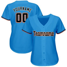 Load image into Gallery viewer, Custom Powder Blue Black-Orange Baseball Jersey
