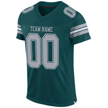 Load image into Gallery viewer, Custom Midnight Green Light Gray-White Mesh Authentic Football Jersey