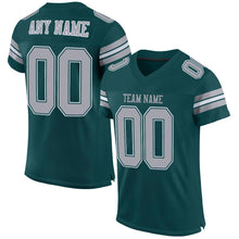 Load image into Gallery viewer, Custom Midnight Green Light Gray-White Mesh Authentic Football Jersey