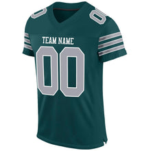 Load image into Gallery viewer, Custom Midnight Green Gray-White Mesh Authentic Football Jersey