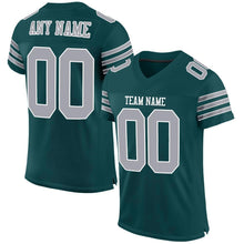 Load image into Gallery viewer, Custom Midnight Green Gray-White Mesh Authentic Football Jersey