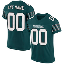 Load image into Gallery viewer, Custom Midnight Green White-Black Mesh Authentic Football Jersey
