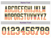 Load image into Gallery viewer, Custom Lights Out Black Gold-Purple USA Flag Fashion Football Jersey