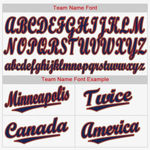 Load image into Gallery viewer, Custom White Navy-Red Baseball Jersey