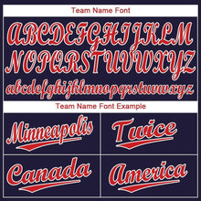 Load image into Gallery viewer, Custom Navy Red-White Baseball Jersey
