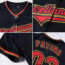 Load image into Gallery viewer, Custom Navy Red-Old Gold Baseball Jersey