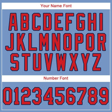 Load image into Gallery viewer, Custom Light Blue Red-Navy Baseball Jersey