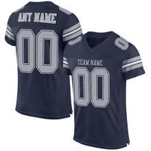 Load image into Gallery viewer, Custom Navy Gray-White Mesh Authentic Football Jersey