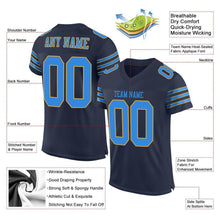 Load image into Gallery viewer, Custom Navy Powder Blue-Gold Mesh Authentic Football Jersey